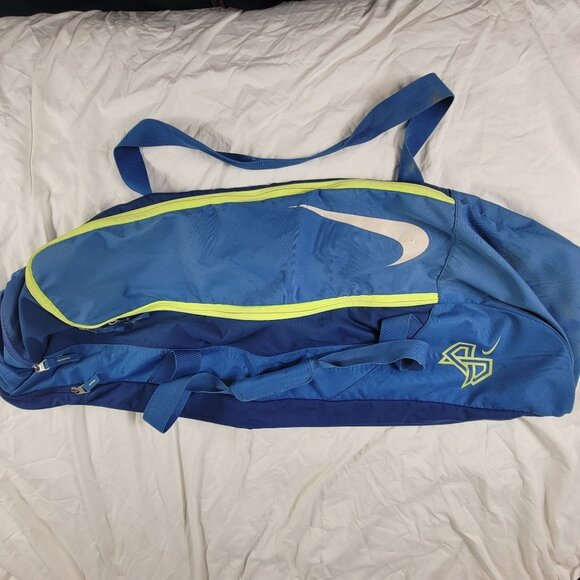 Nike Baseball Blue Yellow Bat Travel Bag Sports Storage Outdoors Summer - Picture 1 of 8